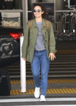Emmy Rossum at LAX airport in Los Angeles